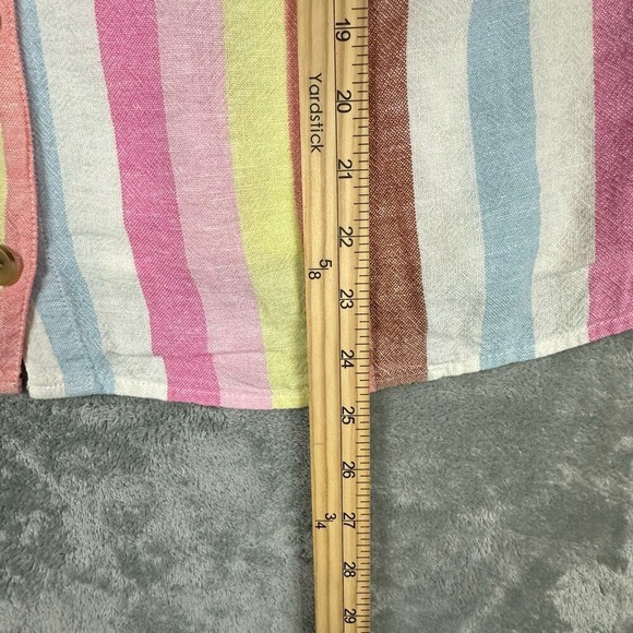 J. Crew Striped Linen Blend Ruffle Strap Button Front Tank Top XXL - Picture 8 of 9